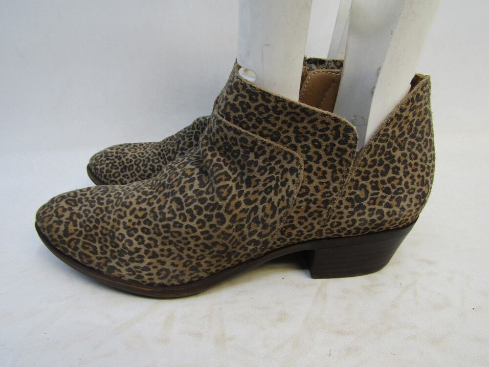 EUC Lucky Brand Womens Size 10 M Suede Cheetah Print Ankle Fashion Boots